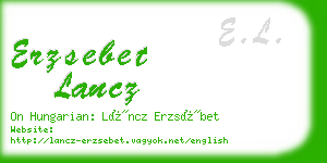 erzsebet lancz business card